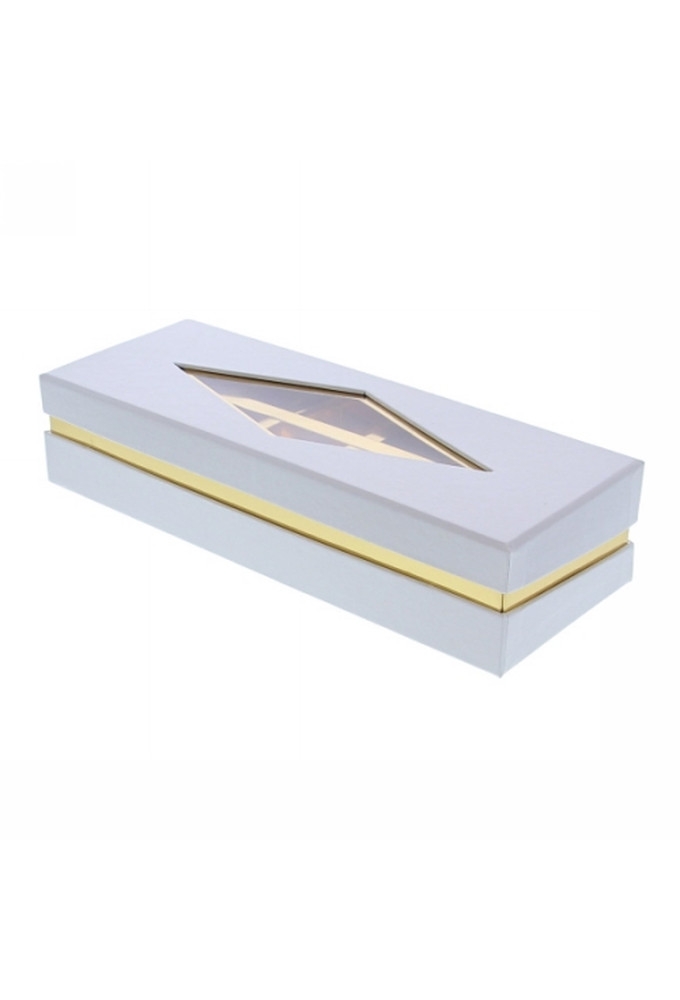 Geschenkdoosje Venster rechthoekig wit 24.5x9.5x5.5cm 10stuks