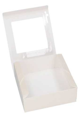 Geschenkdoosjes & Vensterdeksel Wit Creme Grivola 16x16x6cm 10stuks