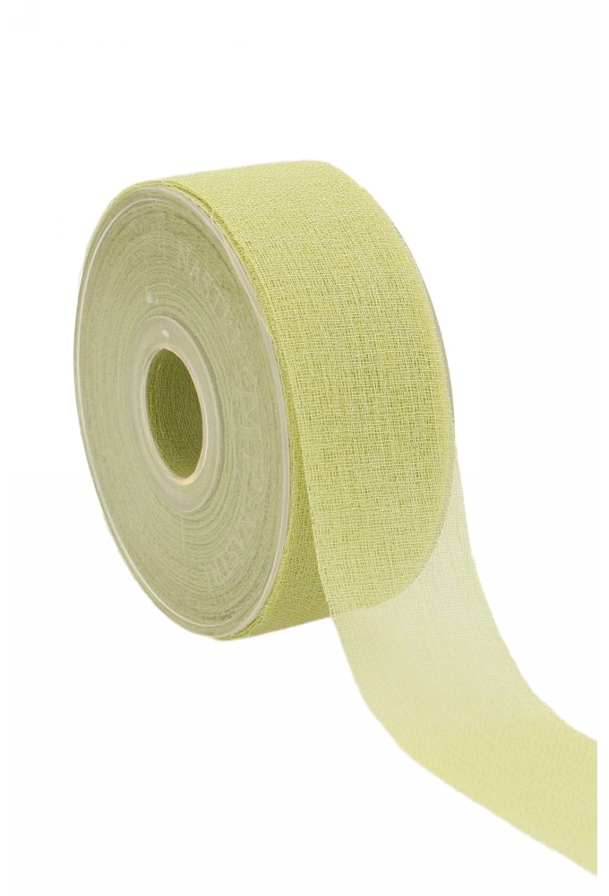 Geschenklint Naturel Polyester Delicate Groen 40mm x 25meter