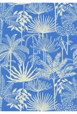 Geschenkpapier Eco Kraft Wit Japura Blauw 65gr 30cm x 200meter
