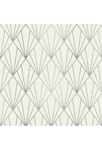 Geschenkpapier Metallised Creme Silver art deco 70cm x 100meter