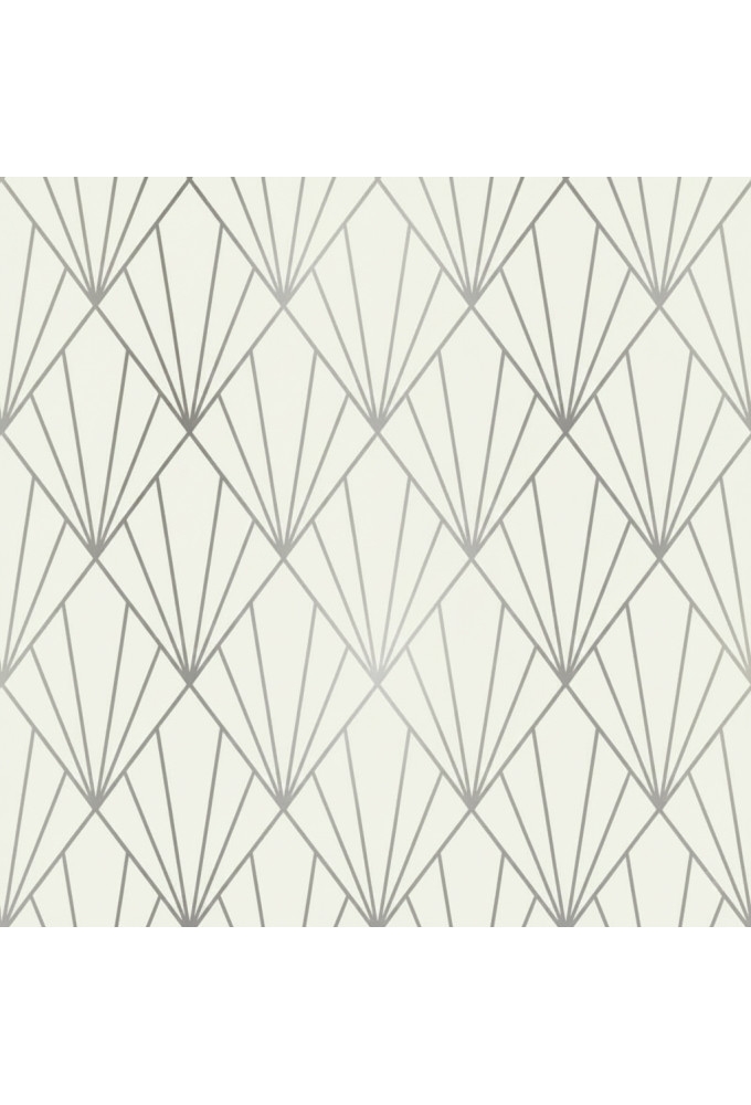 Geschenkpapier Metallised Creme Silver art deco 70cm x 100meter
