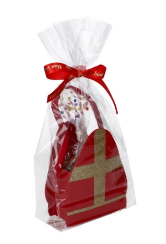 Geschenktasje Vilt Sinterklaas Mijter 13.5x6.5x21cm 1stuks