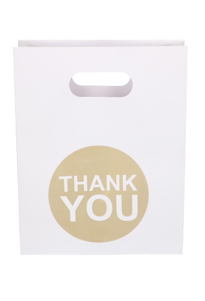 Geschenktasjes Met Handgreep Mocona Thank You Wit 19x9x24.5cm 12stuks