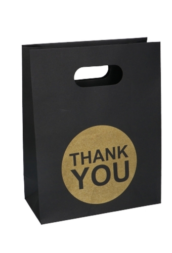 Geschenktasjes Met Handgreep Mocona Thank You Zwart 19x9x24.5cm 12st
