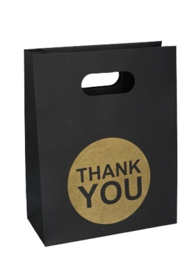 Geschenktasjes Met Handgreep Mocona Thank You Zwart 19x9x24.5cm 12st