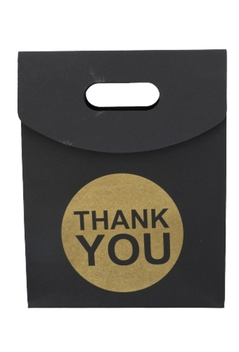 Geschenktasjes Met Handgreep Mocona Thank You Zwart 19x9x24.5cm 12st