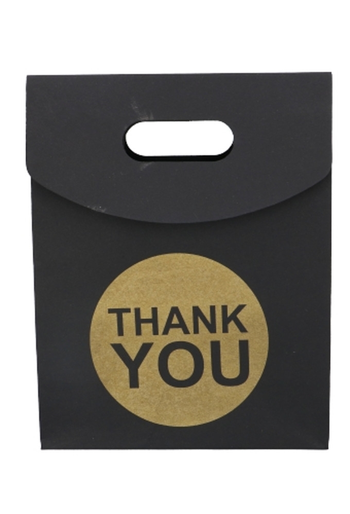 Geschenktasjes Met Handgreep Mocona Thank You Zwart 19x9x24.5cm 12st