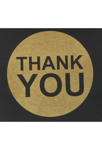 Geschenktasjes Met Handgreep Mocona Thank You Zwart 19x9x24.5cm 12st