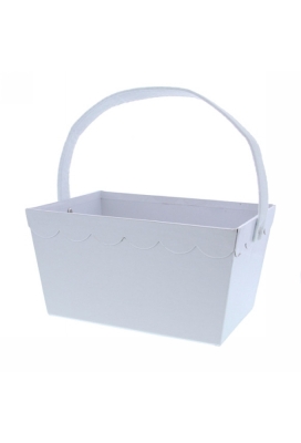 Geschenkverpakking Bakje met oor rechthoekig wit 23x17x12cm 12stuks