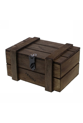 Geschenkverpakking Houten Kistje Fragile Bruin 11x16x8.5cm 12st