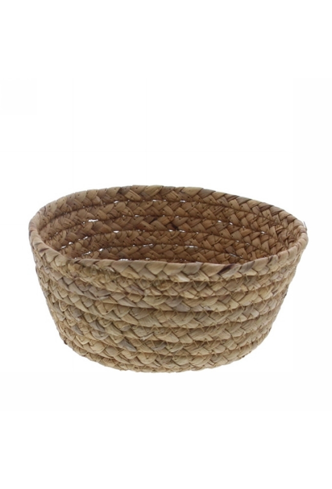 Geschenkverpakking Mand graskoord natuur rond hoog 18x18x7.5cm 10st
