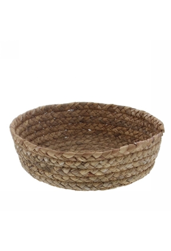 Geschenkverpakking Mand graskoord natuur rond laag 21x21x6cm 10stuks