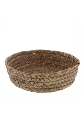 Geschenkverpakking Mand graskoord natuur rond laag 21x21x6cm 10stuks