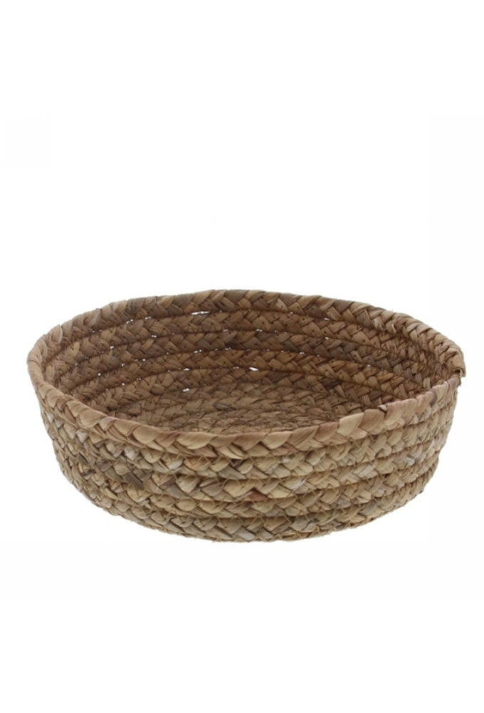 Geschenkverpakking Mand graskoord natuur rond laag 21x21x6cm 10stuks