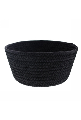 Geschenkverpakking Mand rond hoog papierkoord zwart 19.5x19.5x9cm 10st