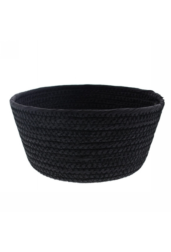 Geschenkverpakking Mand rond hoog papierkoord zwart 19.5x19.5x9cm 10st