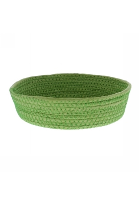 Geschenkverpakking Mand rond laag papierkoord groen 21x21x5cm 10stuks