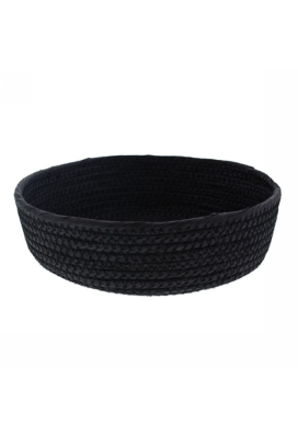 Geschenkverpakking Mand rond laag papierkoord zwart 21x21x5cm 10stuks