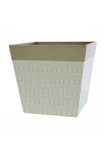 Geschenkverpakking Sparkle open bakje vierkant 15.5x15.5x14.5cm 6stuks