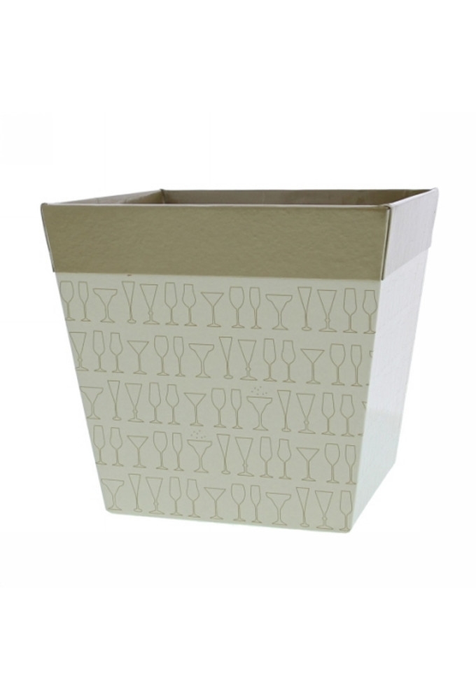 Geschenkverpakking Sparkle open bakje vierkant 15.5x15.5x14.5cm 6stuks