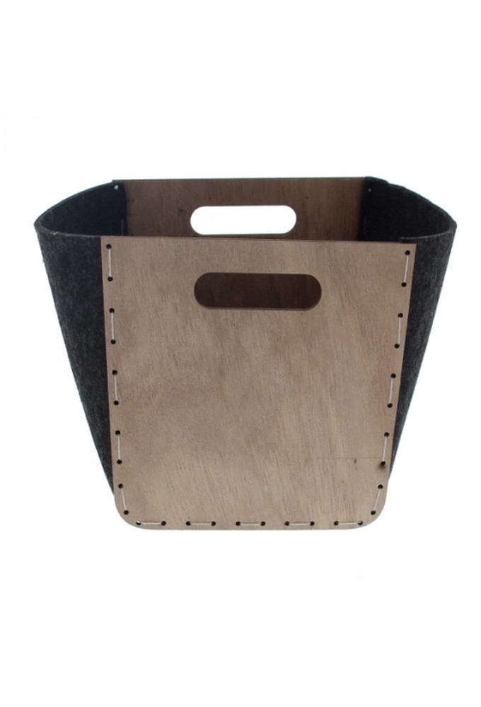 Geschenkverpakking hout en vilt mand & 2 oren vierkant 20x20x20cm 4st