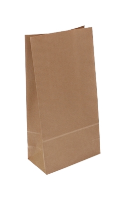 Geschenkzakjes Gerecycled Bruin Kraft Gelijnd 14x7.5x24cm 100stuks