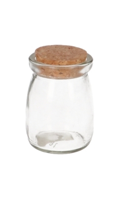 Glazen Potje Brisia Rond Met Kurkje 7.5x5.6cm 9stuks