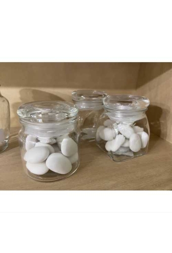 Glazen Potje Rond Model Douro Met Glazen dop 6.8x8cm 12stuks