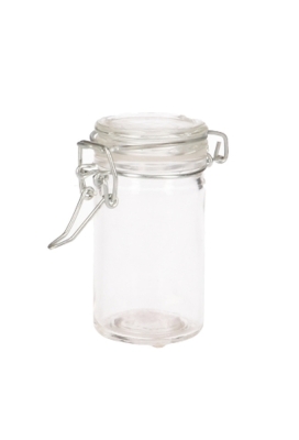 Glazen Weckpotje Rond Met Deksel & Zinken Beugel 4.5x4.5x8.5cm 6 stuks