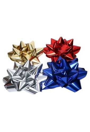 Grote Bow Strik Rood Metallic Met Plakker 26cm Doorsnee