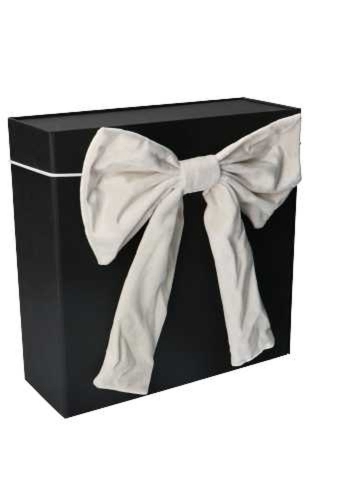 Grote Strik Fluweel Velvet Wit Met 2 Lussen 21x27cm & Elastiek 44cm