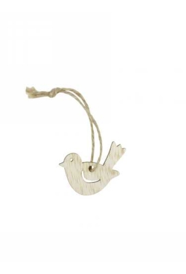 Houten Deco Vogel Naturel & Koordje 3.5 x 2.7cm 36stuks