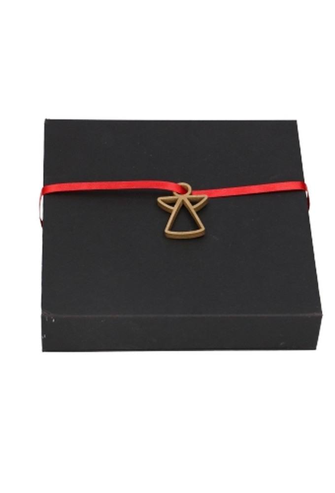 Houten Decoratie Engel Open Goud Hanger 6cm 100stuks