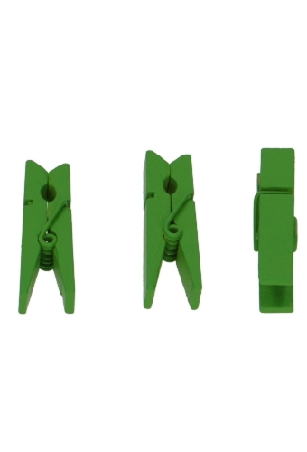 Houten Decoratie Groen Houten Knijper 3.5cm 24stuks