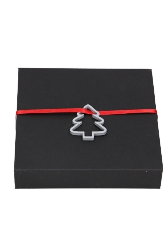Houten Decoratie Kerstboom Open Zilver Hanger 6cm 100stuks