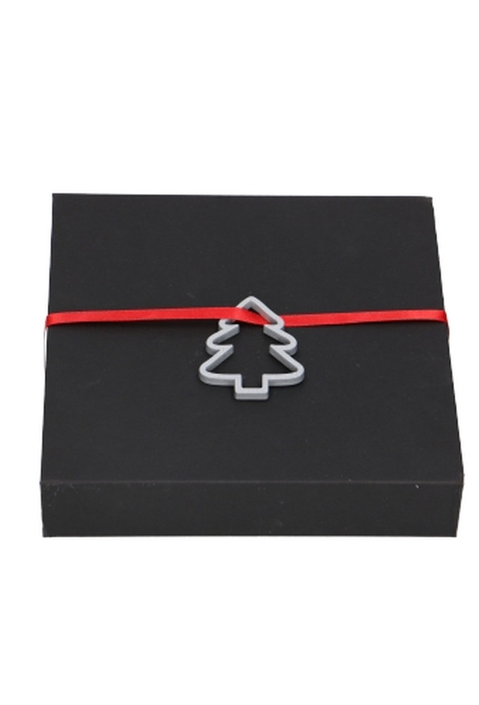 Houten Decoratie Kerstboom Open Zilver Hanger 6cm 100stuks