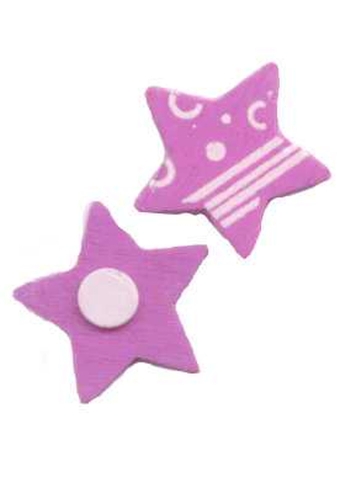 Houten Decoratie Kerstster Paars & Wit Plakker 2.5cm 100stuks