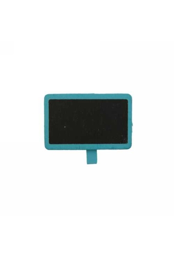 Houten Decoratie Krijtbordje Blauw & Knijper 6.5x3.5cm 6stuks