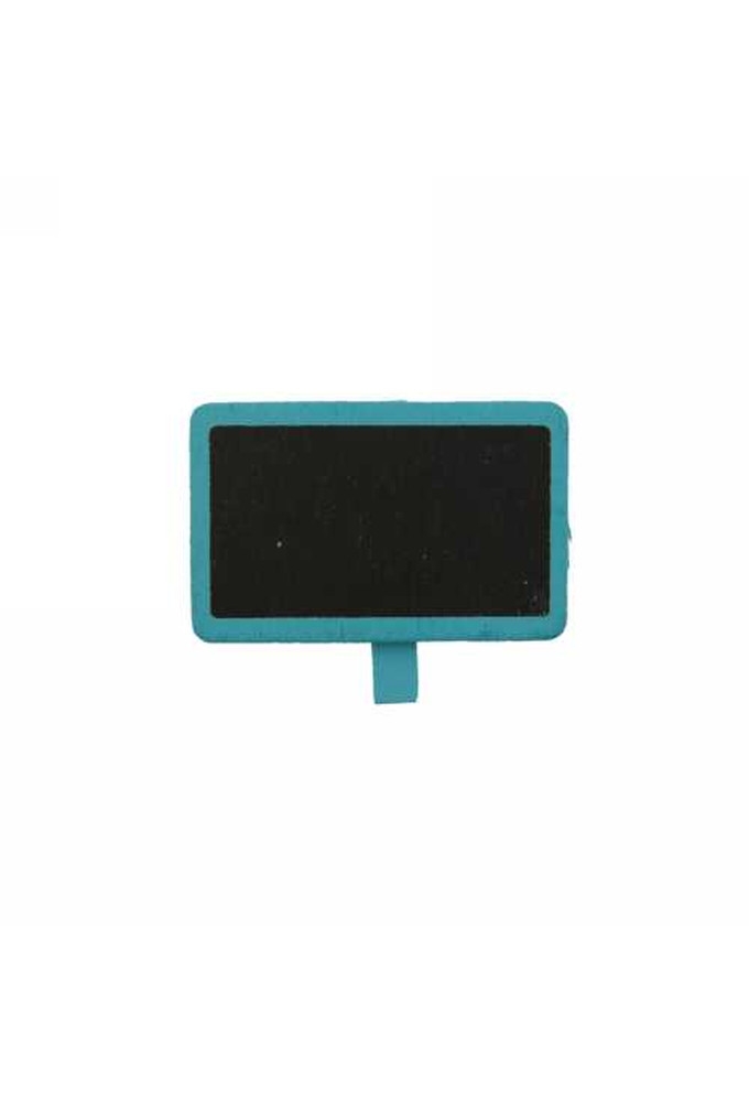 Houten Decoratie Krijtbordje Blauw & Knijper 6.5x3.5cm 6stuks