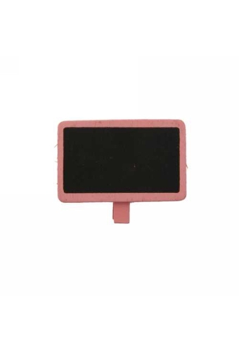 Houten Decoratie Krijtbordje Roze & Knijper 6.5x3.5cm 6stuks