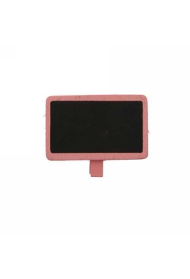 Houten Decoratie Krijtbordje Roze & Knijper 6.5x3.5cm 6stuks