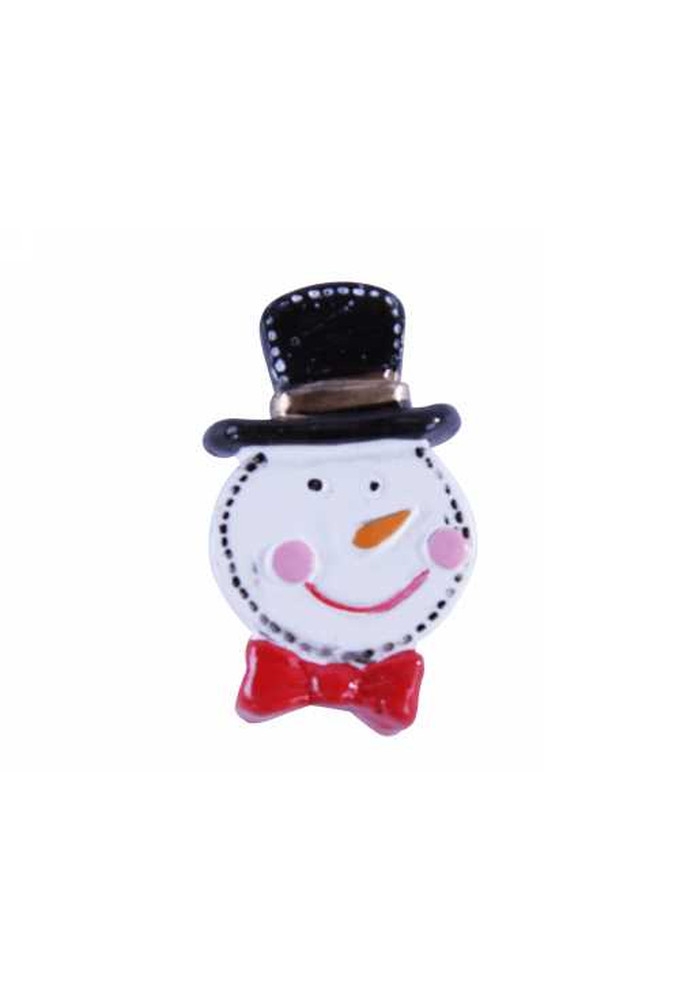 Houten Decoratie Sneeuwman Met Plakker 1.8x2.7cm 100stuks