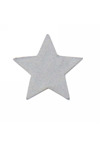 Houten Decoratie Star Wood Silver Met Plakker 3cm 12stuks