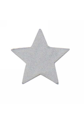 Houten Decoratie Star Wood Silver Met Plakker 3cm 12stuks