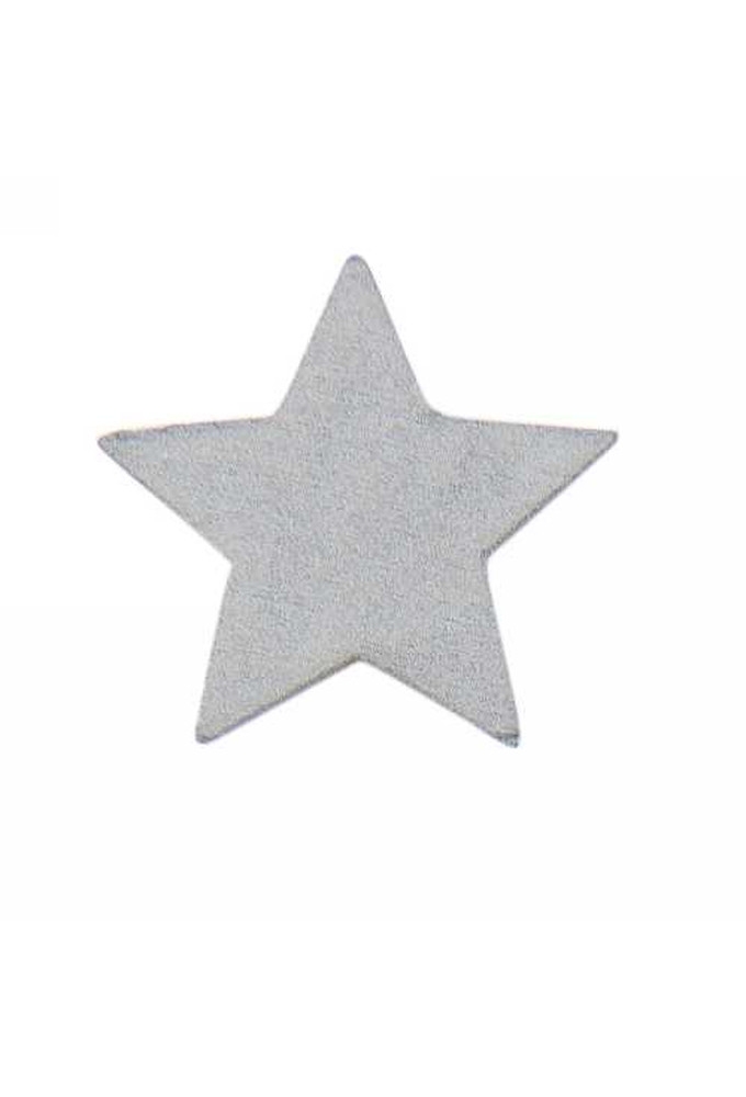 Houten Decoratie Star Wood Silver Met Plakker 3cm 12stuks