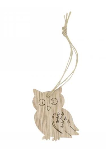 Houten Decoratie Uil Met Koord 5x4cm 24stuks
