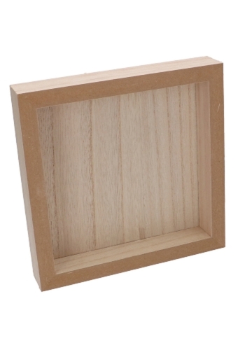 Houten Dienblad Naturel 19x19x4.3cm 1 stuks
