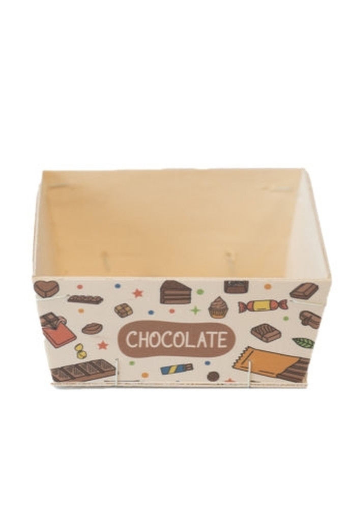 Houten Korf Bedrukt Chocolate Versie 1 20x15x5cm 25stuks