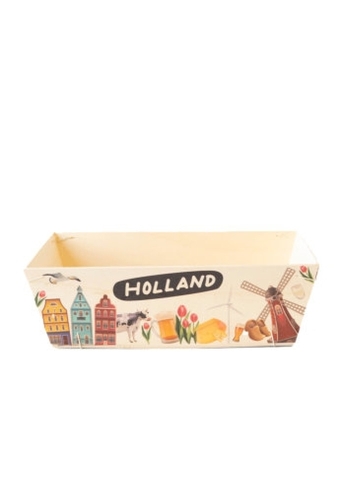 Houten Korf Bedrukt Holland Versie 2 29x19x9cm 25stuks